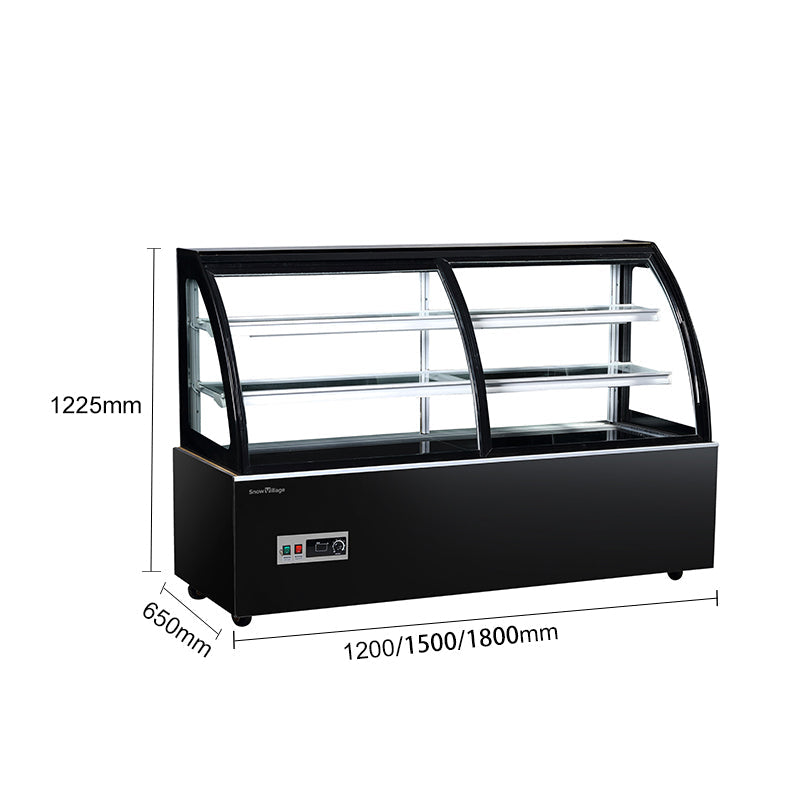 Vitrina vertical para pasteles Serie DG-FY - Curvada (dos estantes)