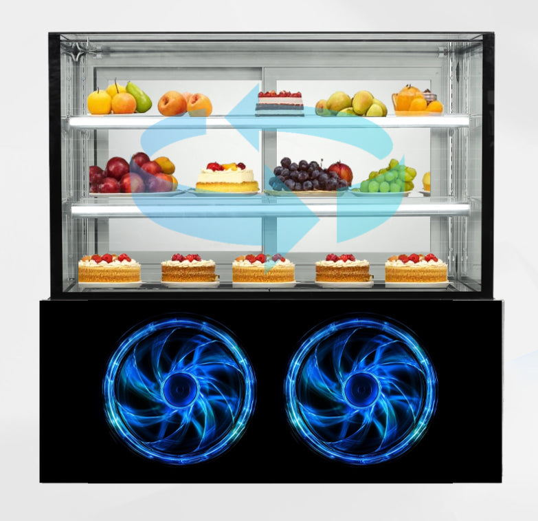 Cake Upright Showcase Serie DG - Tres estantes (recto)