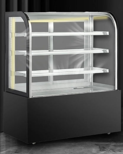 Cake Upright Showcase Serie DG - Tres estantes (curvados)