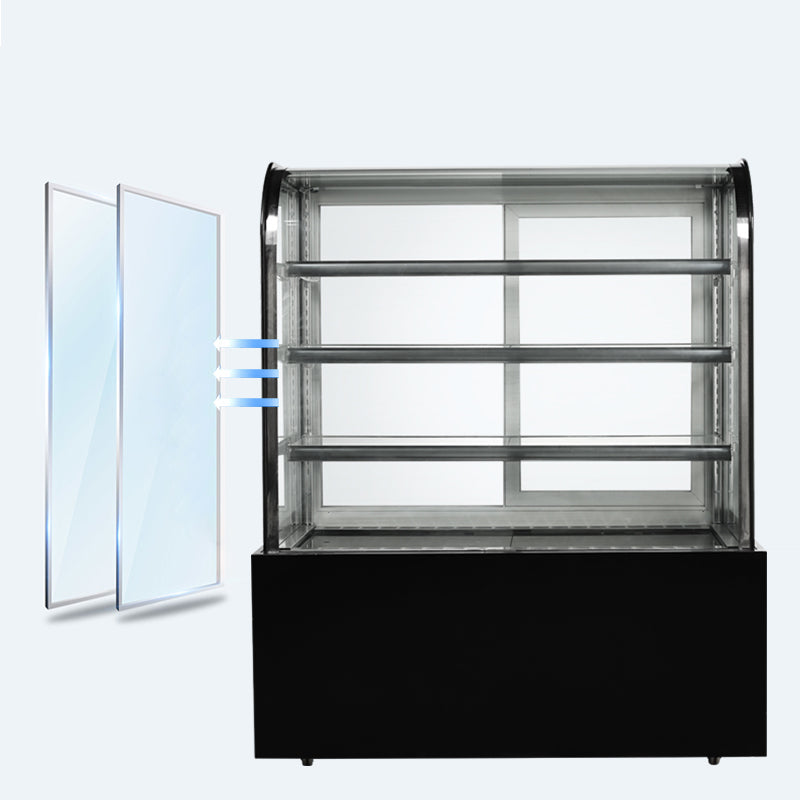 Cake Upright Showcase Serie DG - Tres estantes (curvados)