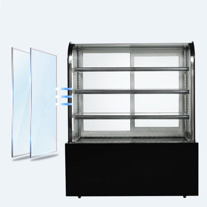 Cake Upright Showcase Serie DG - Tres estantes (curvados)