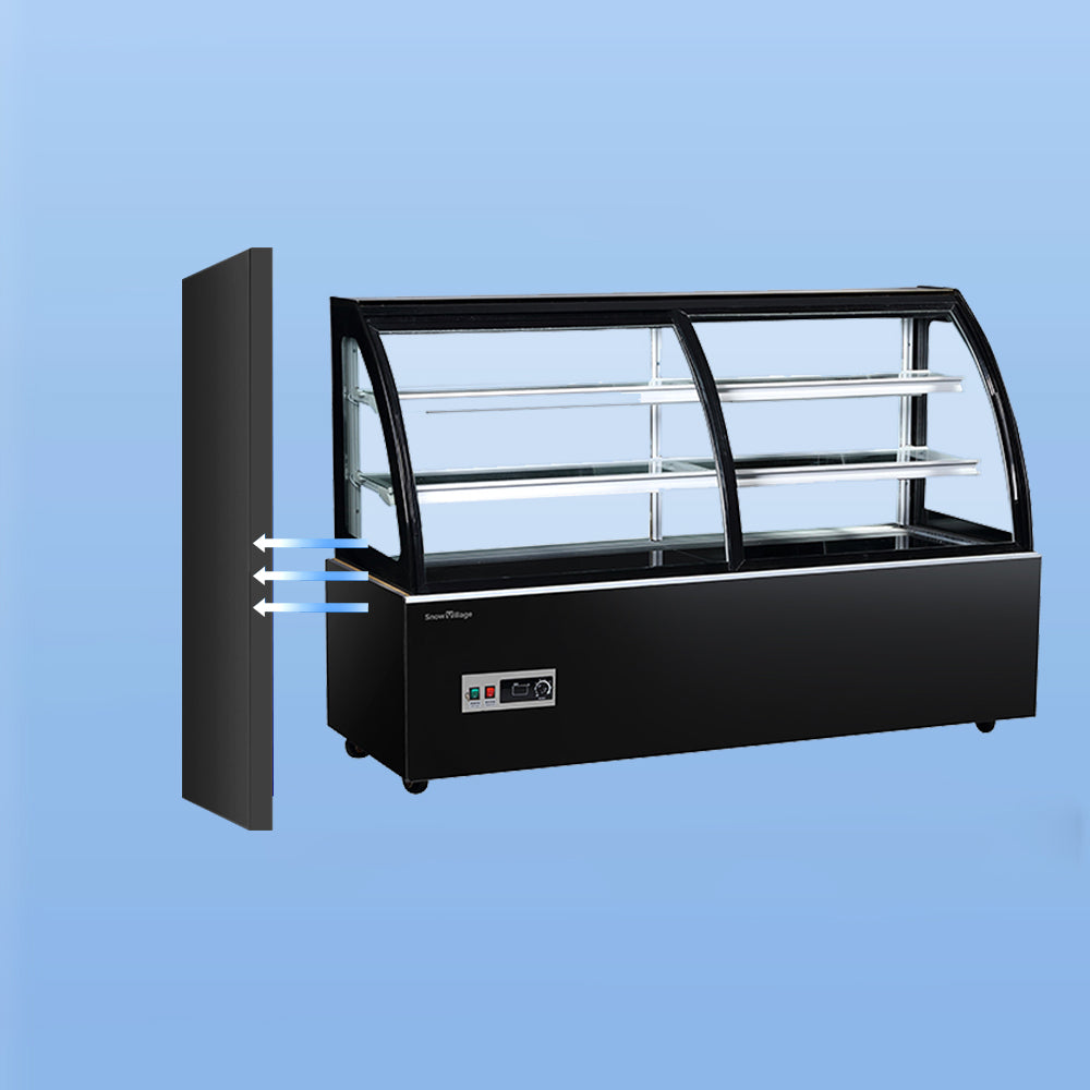 Vitrina vertical para pasteles Serie DG-FY - Curvada (dos estantes)