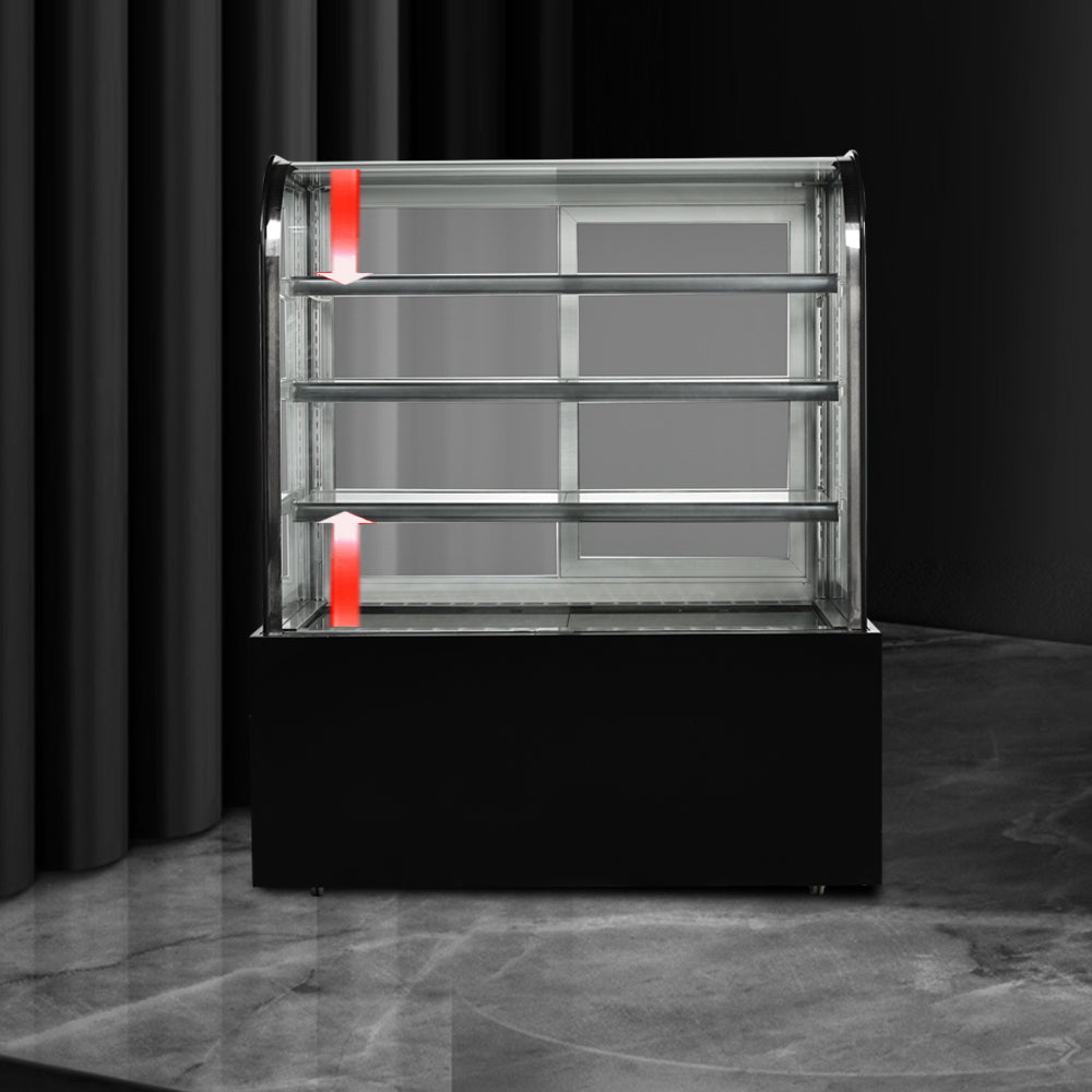 Cake Upright Showcase Serie DG - Tres estantes (curvados)