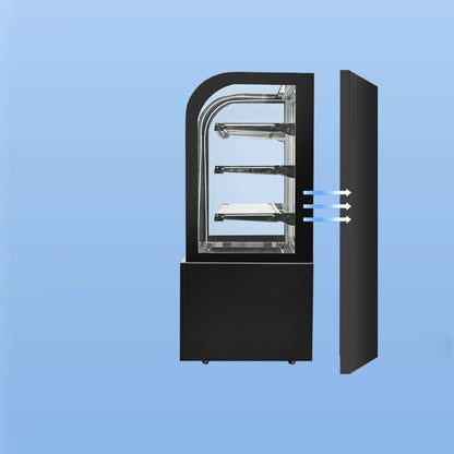 Cake Upright Showcase Serie DG - Tres estantes (curvados)