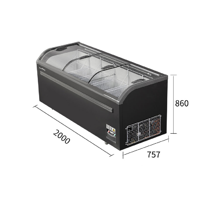 Congelador de isla serie SD/SC de refrigeración estática: tres puertas corredizas (curvadas)