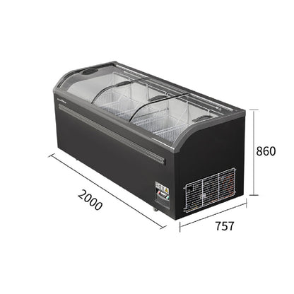 Congelador de isla serie SD/SC de refrigeración estática: tres puertas corredizas (curvadas)