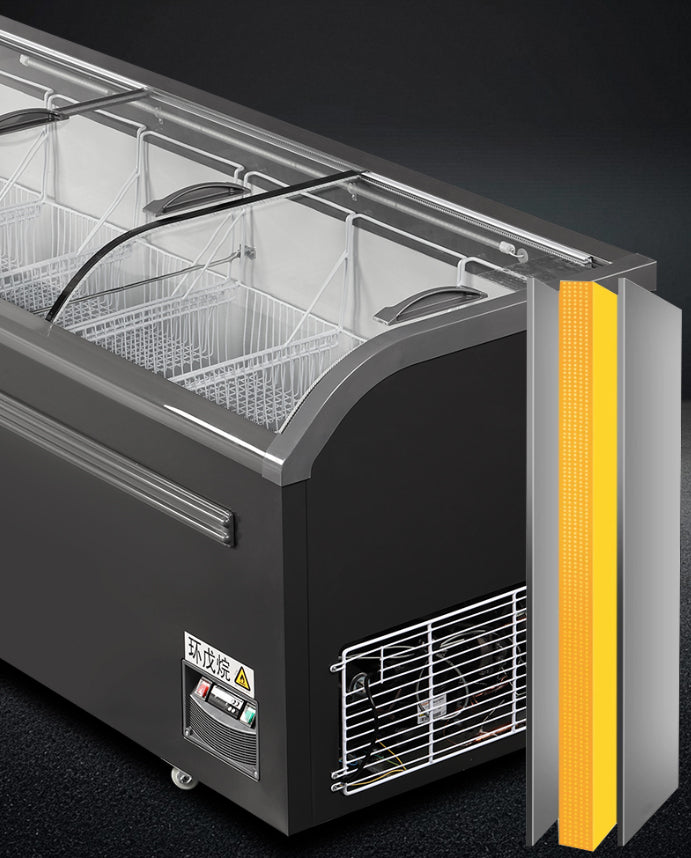 Congelador de isla serie SD/SC de refrigeración estática: dos puertas corredizas (curvadas)