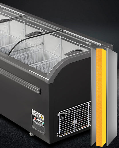 Congelador de isla serie SD/SC de refrigeración estática: dos puertas corredizas (curvadas)