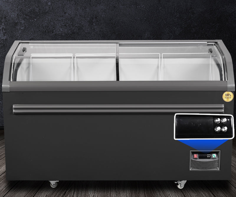 Congelador de isla serie SD/SC de refrigeración estática: dos puertas corredizas (curvadas)