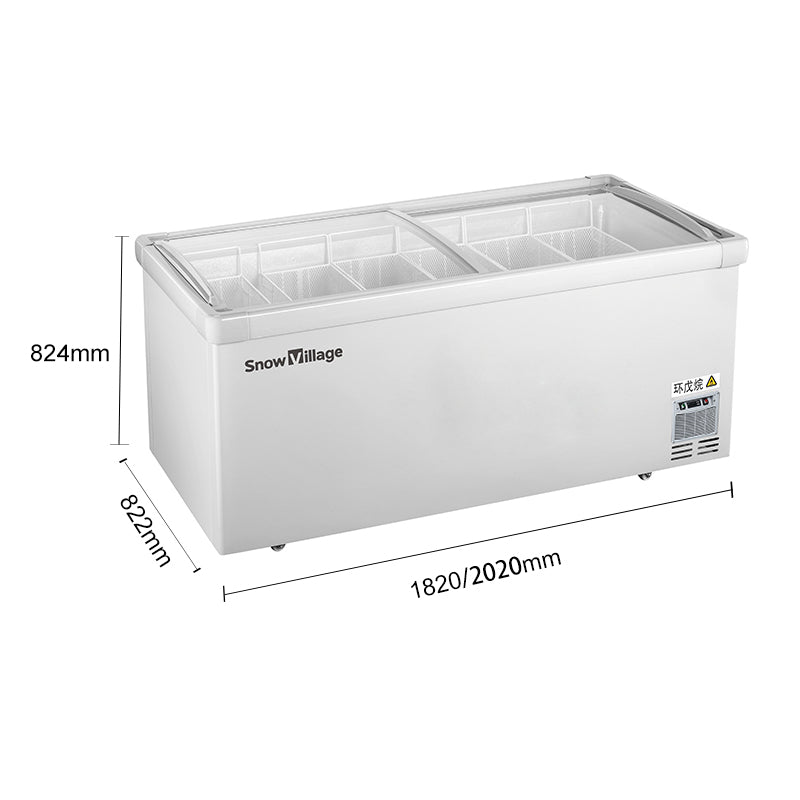 Congelador de isla serie SD/SC de refrigeración estática: dos puertas corredizas (recto)
