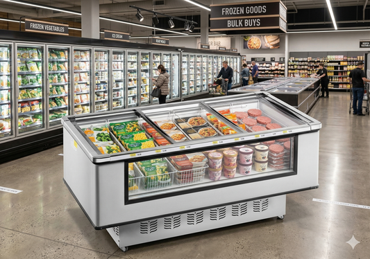 Congelador de isla serie SD/SC de refrigeración estática: tres puertas corredizas (planas)