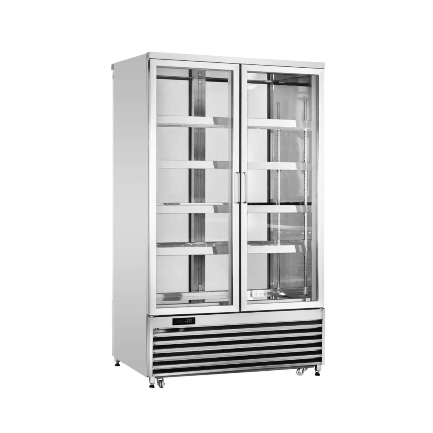 Vitrina vertical con puerta de vidrio Serie LC de refrigeradores con refrigeración estática/ventilada de doble acceso - 2/3 puertas