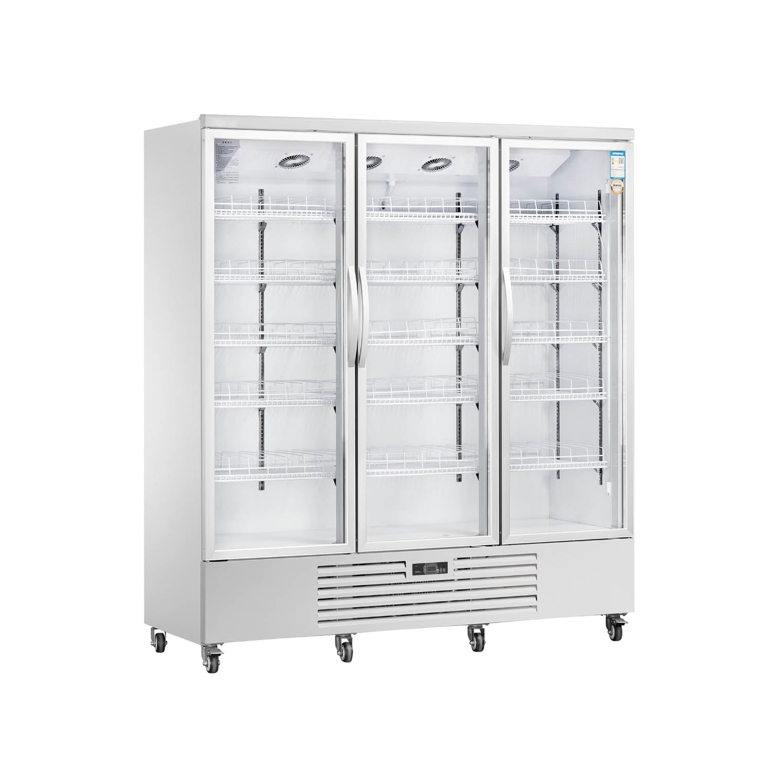 Vitrina vertical con puerta de vidrio Serie LC de refrigeradores de enfriamiento ventilados estándar - 2/3 puertas