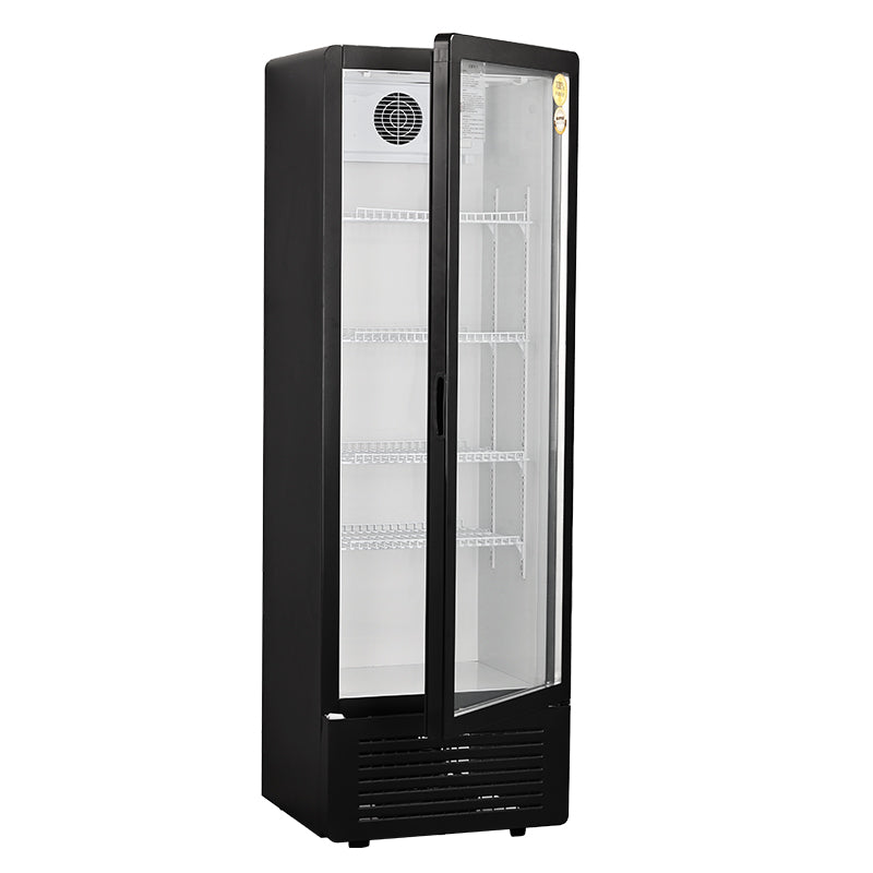Vitrina vertical con puerta de vidrio Serie LC de refrigeradores de enfriamiento estático - Puerta única (parte superior plana)