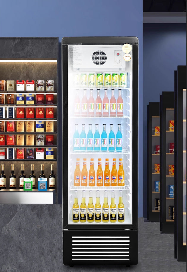 Vitrina vertical con puerta de vidrio Serie LC de refrigeradores de enfriamiento estático - Puerta única (parte superior plana)