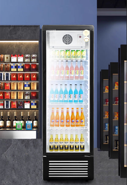Vitrina vertical con puerta de vidrio Serie LC de refrigeradores de enfriamiento estático - Puerta única (parte superior plana)