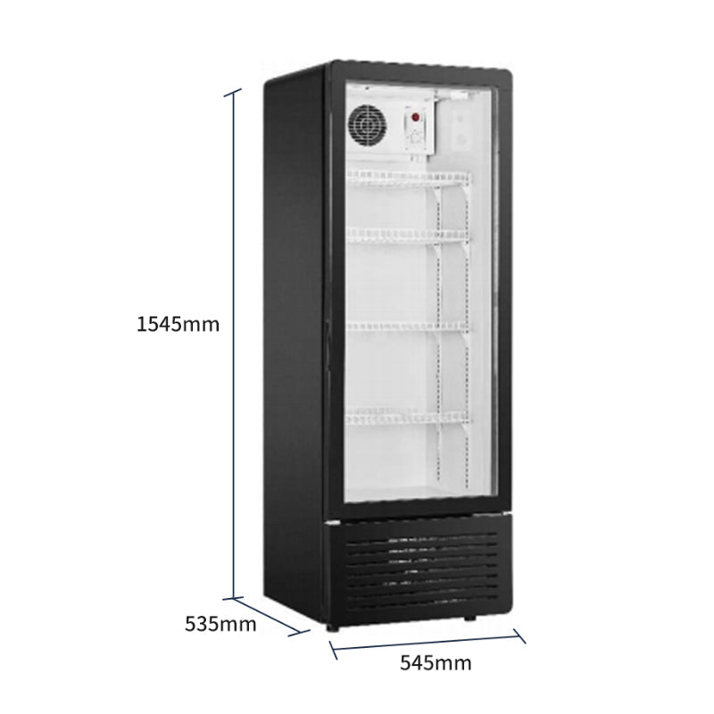 Vitrina vertical con puerta de vidrio Serie LC de refrigeradores de enfriamiento estático - Puerta única (parte superior plana)