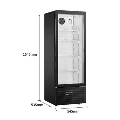 Vitrina vertical con puerta de vidrio Serie LC de refrigeradores de enfriamiento estático - Puerta única (parte superior plana)