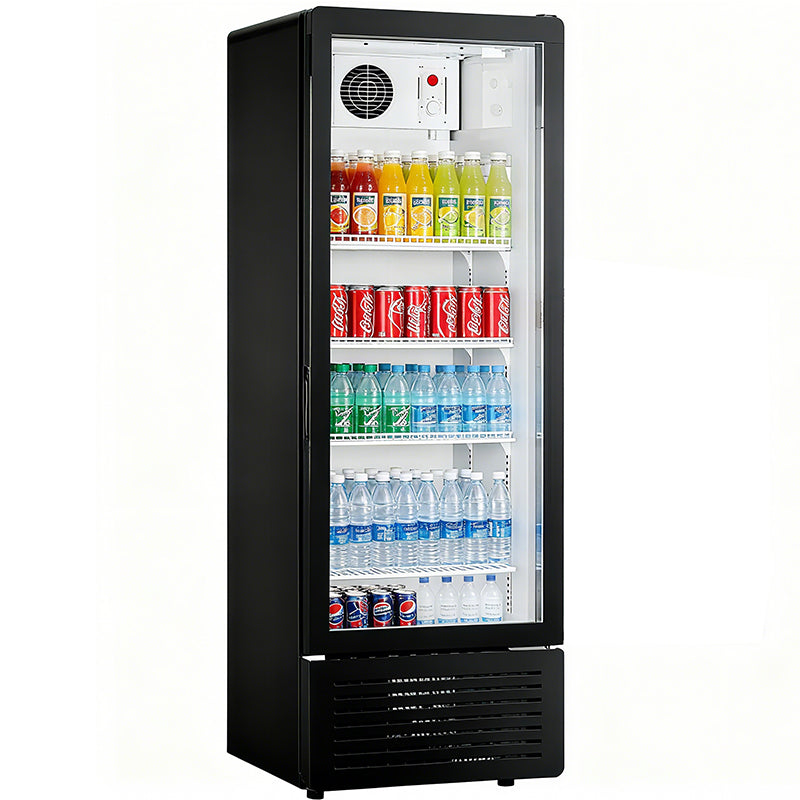 Vitrina vertical con puerta de vidrio Serie LC de refrigeradores de enfriamiento estático - Puerta única (parte superior plana)