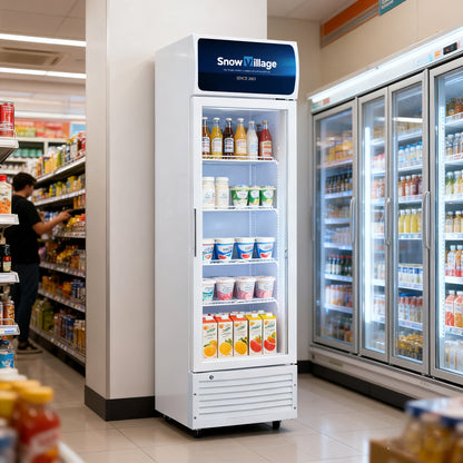 Vitrina vertical con puerta de vidrio Serie LC-A de refrigeradores de enfriamiento estático estándar - Puerta única (marco de plástico)