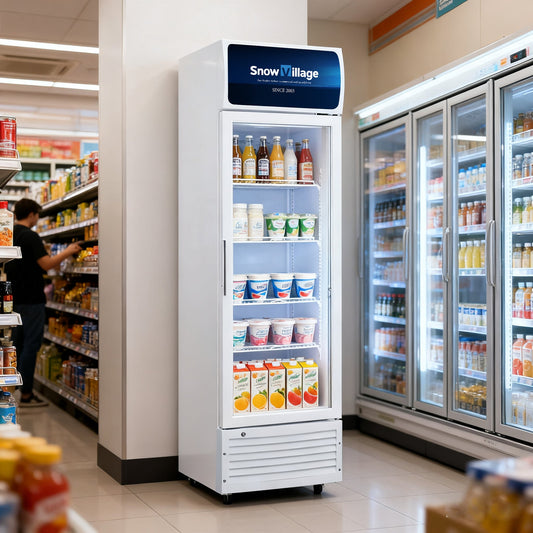 Vitrina vertical con puerta de vidrio Serie LC-A de refrigeradores de enfriamiento estático estándar - Puerta única (marco de plástico)
