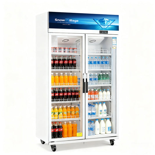 Vitrina vertical con puerta de vidrio Serie LC de refrigeradores de enfriamiento ventilados estándar - 2/3 puertas