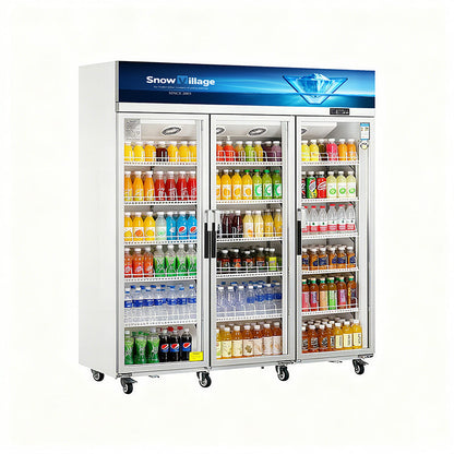 Vitrina vertical con puerta de vidrio Serie LC de refrigeradores de enfriamiento ventilados estándar - 2/3 puertas