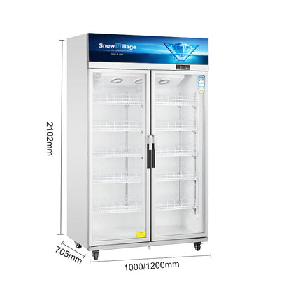 Vitrina vertical con puerta de vidrio Serie LC de refrigeradores de enfriamiento ventilados estándar - 2/3 puertas