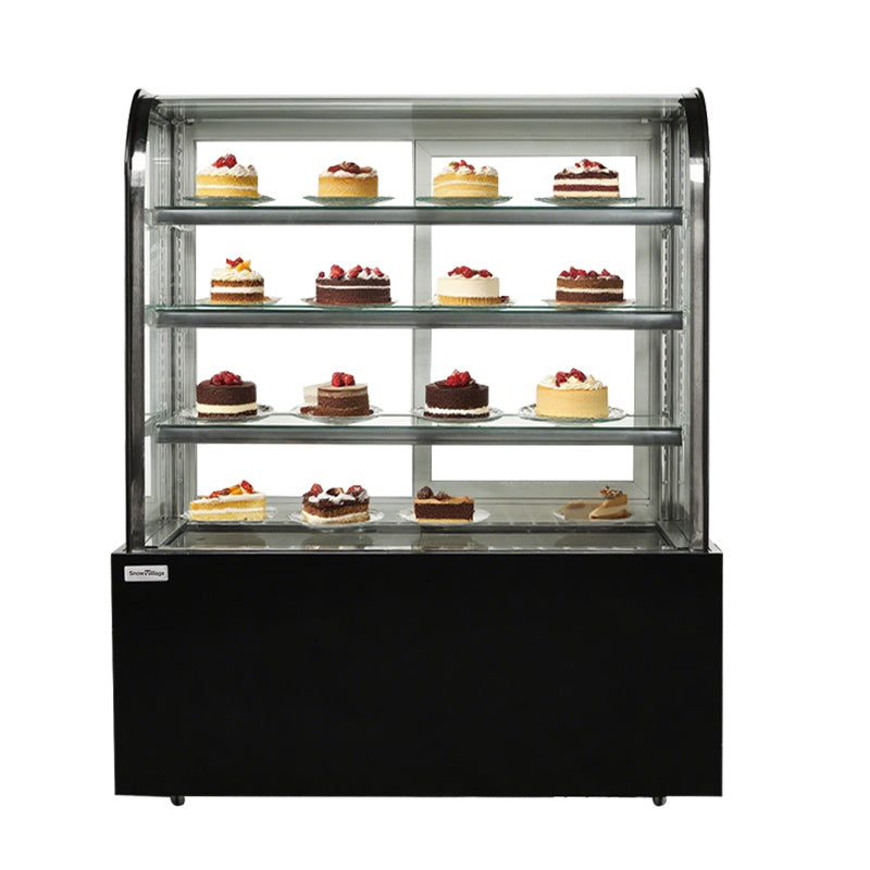Cake Upright Showcase Serie DG - Tres estantes (curvados)