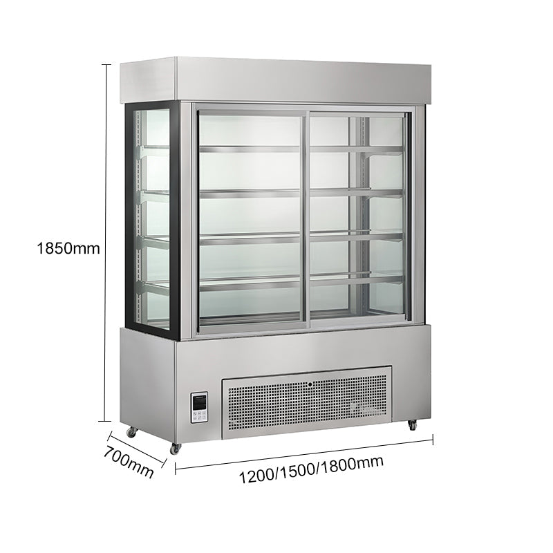 Vitrina vertical para pasteles Serie DG-FZGW - Recta (cuatro estantes)