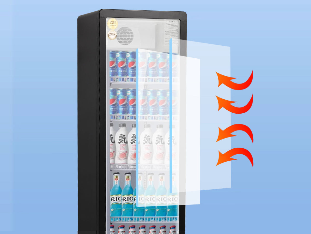 Vitrina vertical con puerta de vidrio Serie LC de refrigeradores de enfriamiento estático - Puerta única (parte superior plana)